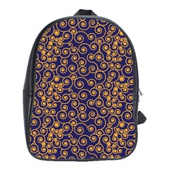 Spiral Pattern Texture Fractal School Bag (large) by Wegoenart