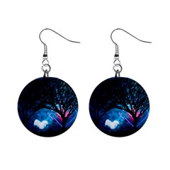 Tree Trees Surreal Universe Silhouette Mini Button Earrings