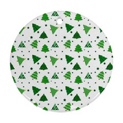 Christmas Tree Pattern Design Round Ornament (Two Sides)