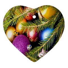 Background Of Christmas Decoration Heart Ornament (two Sides) by artworkshop