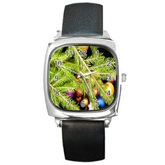 Christmas Candy 2 Square Metal Watch by artworkshop