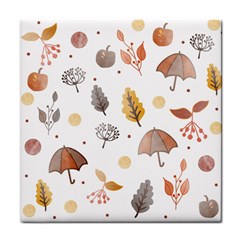 Autumn Leaf Leaves Nature Art Boho Background Tile Coaster