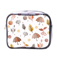 Autumn Leaf Leaves Nature Art Boho Background Mini Toiletries Bag (One Side)