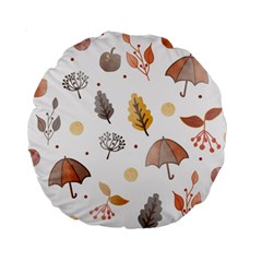 Autumn Leaf Leaves Nature Art Boho Background Standard 15  Premium Round Cushions