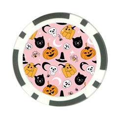 Pumpkin Cat Pattern Skull Poker Chip Card Guard (10 Pack) by Wegoenart