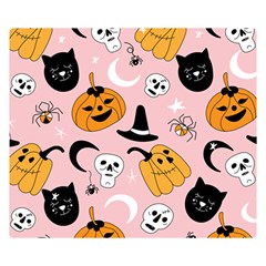 Pumpkin Cat Pattern Skull Double Sided Flano Blanket (small)  by Wegoenart