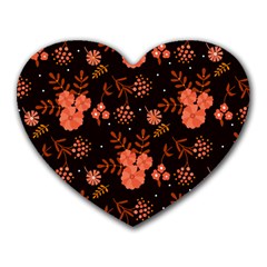 Autumn Night Pattern Glitter Heart Mousepads