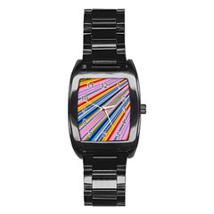 Background-colors-colorful-design Stainless Steel Barrel Watch by Pakrebo