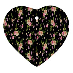Background-roses Heart Ornament (two Sides) by nateshop