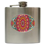 Buddhist Mandala Hip Flask (6 oz) Front