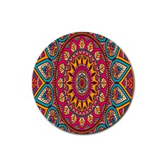 Buddhist Mandala Rubber Round Coaster (4 Pack) by nateshop