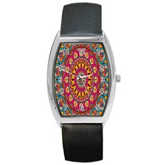 Buddhist Mandala Barrel Style Metal Watch