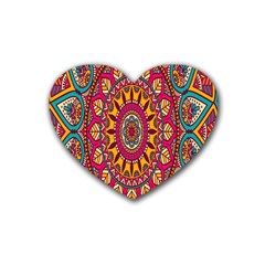 Buddhist Mandala Rubber Heart Coaster (4 Pack) by nateshop