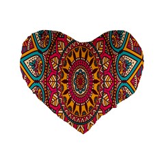 Buddhist Mandala Standard 16  Premium Heart Shape Cushions by nateshop