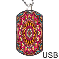 Buddhist Mandala Dog Tag Usb Flash (two Sides) by nateshop