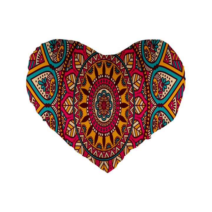Buddhist Mandala Standard 16  Premium Heart Shape Cushions