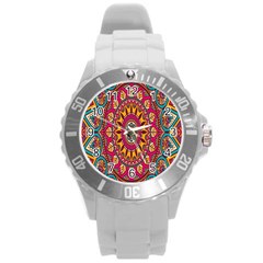 Buddhist Mandala Round Plastic Sport Watch (l) by nateshop