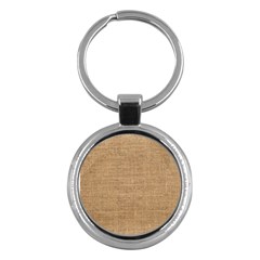 Burlap Texture Key Chain (round) by nateshop