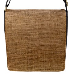 Burlap Texture Flap Closure Messenger Bag (s) by nateshop