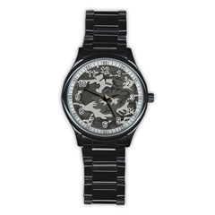 Camouflage Stainless Steel Round Watch by nateshop