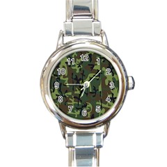 Camouflage-1 Round Italian Charm Watch by nateshop