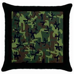 Camouflage-1 Throw Pillow Case (black) by nateshop
