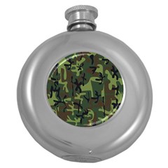 Camouflage-1 Round Hip Flask (5 Oz) by nateshop