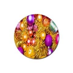 Christmas Decoration Ball 2 Rubber Round Coaster (4 Pack)