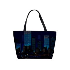 City Building Pixel Art Vaporwave Classic Shoulder Handbag