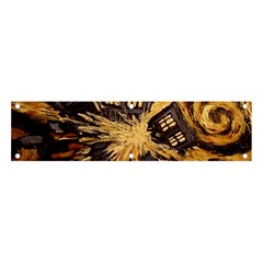 Brown And Black Abstract Painting Doctor Who Tardis Vincent Van Gogh Banner And Sign 4  X 1  by danenraven