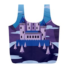 Illustration Castle Mountain Tower Sky Full Print Recycle Bag (l) by danenraven