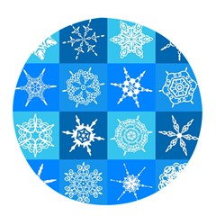 Xmas Christmas Pattern Snow Background Blue Decoration Pop Socket (white)