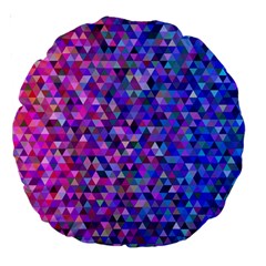 Abstract Triangle Tile Mosaic Pattern Large 18  Premium Round Cushions by danenraven