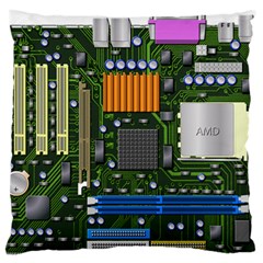 Illustration Motherboard Pc Computer Large Flano Cushion Case (two Sides) by danenraven