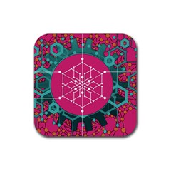 Blockchain Networking Digitization Rubber Coaster (square) by Wegoenart