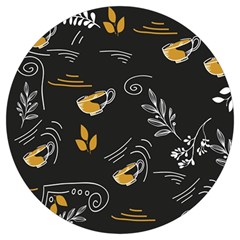 Leaves Coffee Digital Paper Cup Round Trivet by Wegoenart