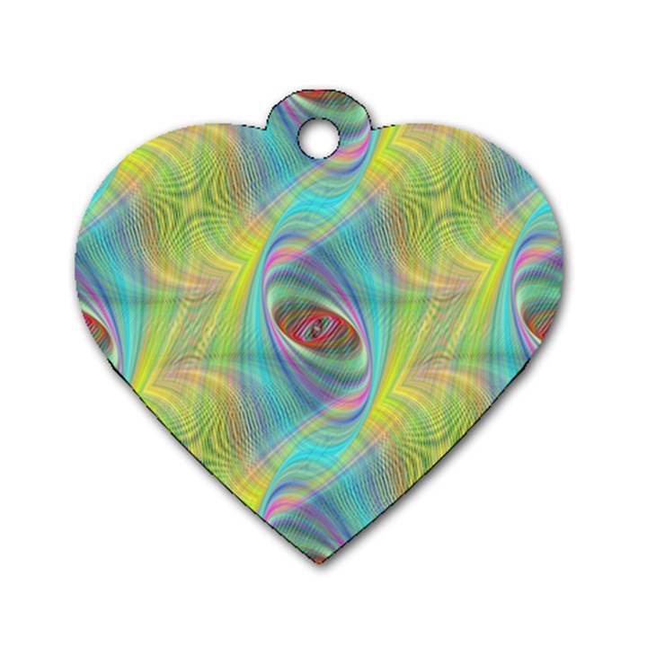 Ellipse Pattern Elliptical Abstract Dog Tag Heart (One Side)