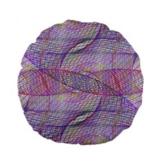 Purple Background Abstract Pattern Standard 15  Premium Round Cushions by Wegoenart