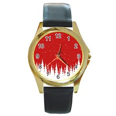 Merry Cristmas,royalty Round Gold Metal Watch by nateshop