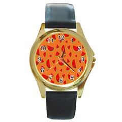 Fruit 2 Round Gold Metal Watch by nateshop