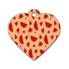 Fruit-water Melon Dog Tag Heart (two Sides) by nateshop