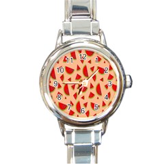 Fruit-water Melon Round Italian Charm Watch by nateshop