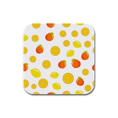 Fruits,orange Rubber Square Coaster (4 Pack) by nateshop