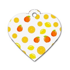 Fruits,orange Dog Tag Heart (two Sides) by nateshop