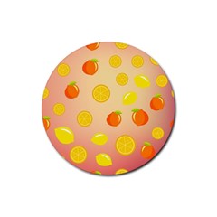Fruits-gradient,orange Rubber Round Coaster (4 Pack)