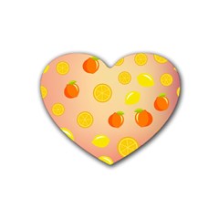 Fruits-gradient,orange Rubber Coaster (heart) by nateshop