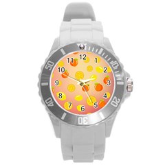 Fruits-gradient,orange Round Plastic Sport Watch (l) by nateshop