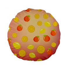 Fruits-gradient,orange Standard 15  Premium Flano Round Cushions