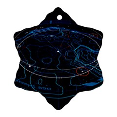 Earth Map Futuristic Globe Snowflake Ornament (two Sides) by danenraven