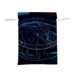 Earth Map Futuristic Globe Lightweight Drawstring Pouch (M) Back